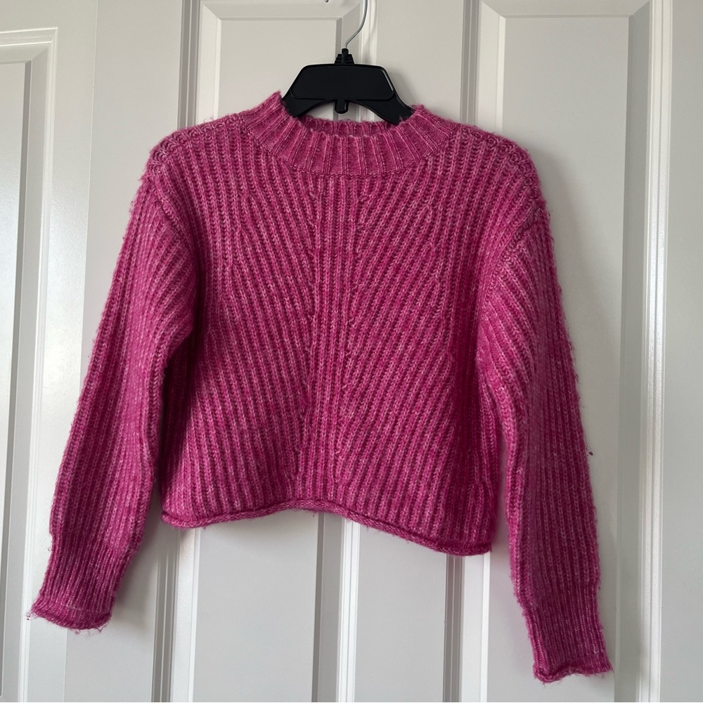 GB Girls Vibrant Pink Ribbed Sweater